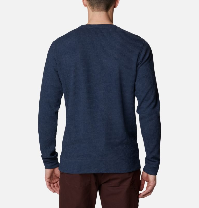 Columbia Pine Peak Waffle Long Sleeve Crew Gensere Herre Marineblå | 64238O