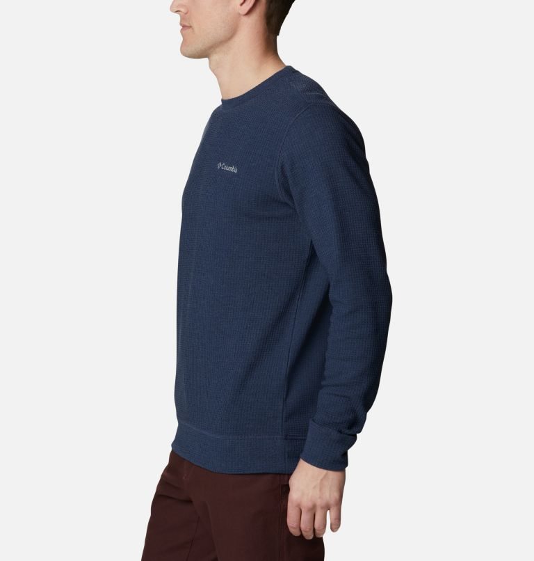 Columbia Pine Peak Waffle Long Sleeve Crew Gensere Herre Marineblå | 64238O