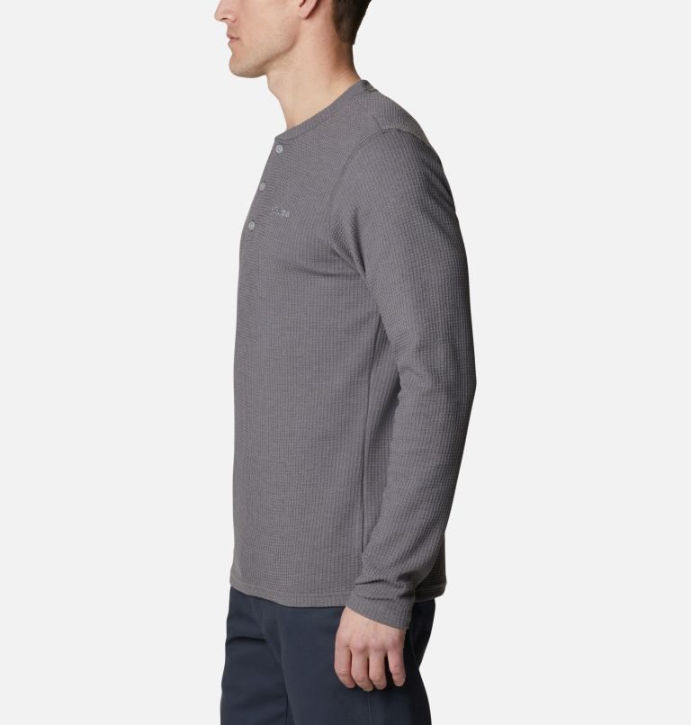 Columbia Pine Peak Waffle Long Sleeve Henley Gensere Herre Grå | 07134R