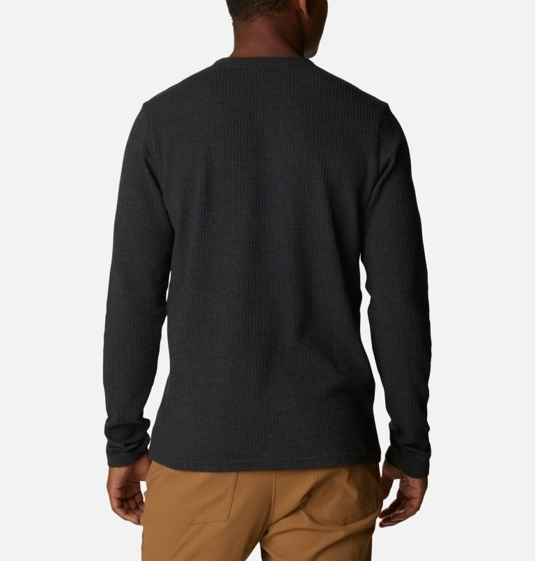 Columbia Pine Peak Waffle Long Sleeve Henley Gensere Herre Svarte | 10875Y