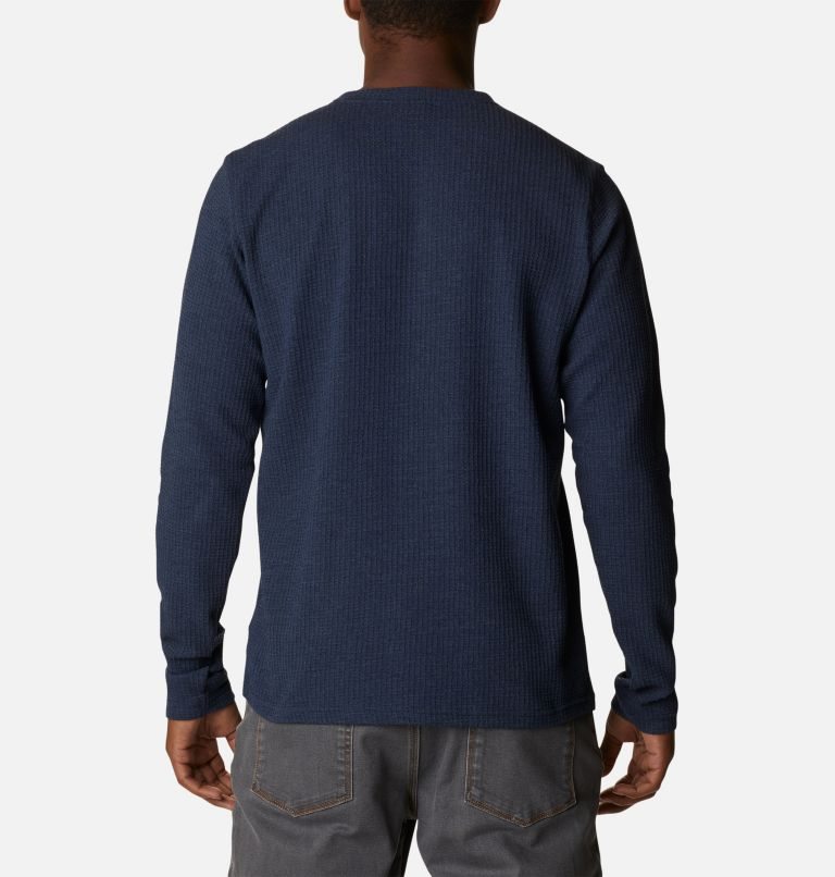 Columbia Pine Peak Waffle Long Sleeve Henley Gensere Herre Marineblå | 17945K