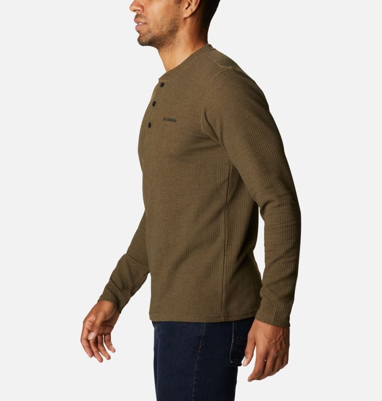 Columbia Pine Peak Waffle Long Sleeve Henley Gensere Herre Mørke Brune | 21465W