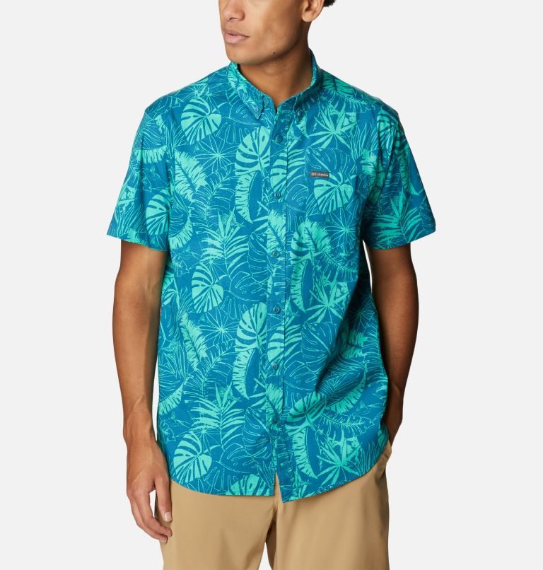 Columbia Rapid Rivers Printed Kort Sleeve Skjorte Herre Turkis | 81709X