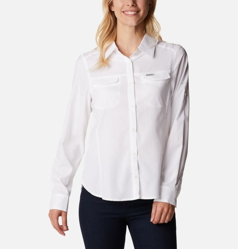 Columbia Silver Ridge Lite Long Sleeve Skjorte Dame Hvite | 74213Q