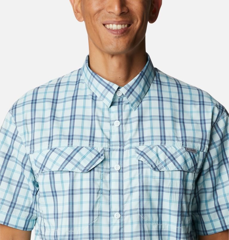 Columbia Silver Ridge Lite Plaid Kort Sleeve Skjorte Herre Turkis | 31697Z