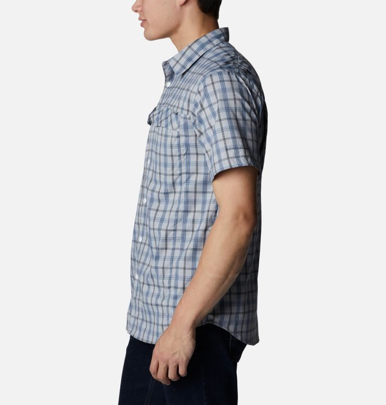 Columbia Silver Ridge Lite Plaid Kort Sleeve Skjorte Herre Marineblå | 38962L