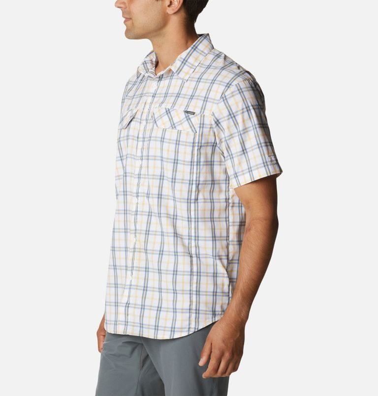 Columbia Silver Ridge Lite Plaid Kort Sleeve Skjorte Herre Hvite | 69437N