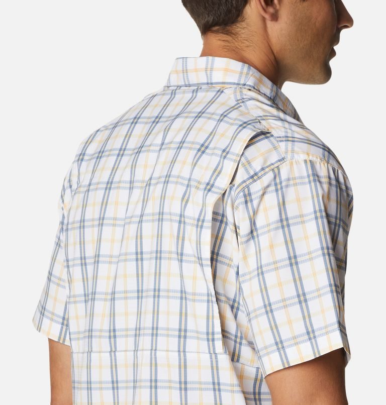 Columbia Silver Ridge Lite Plaid Kort Sleeve Skjorte Herre Hvite | 69437N