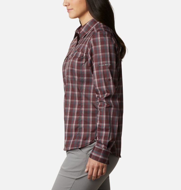 Columbia Silver Ridge Lite Plaid Long Sleeve Skjorte Dame Burgunder | 15302U