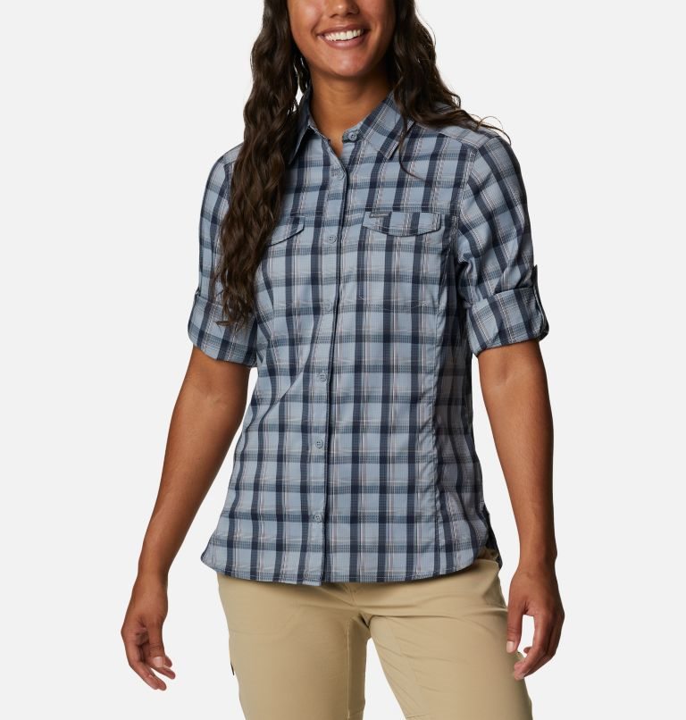 Columbia Silver Ridge Lite Plaid Long Sleeve Skjorte Dame Blå | 62784K