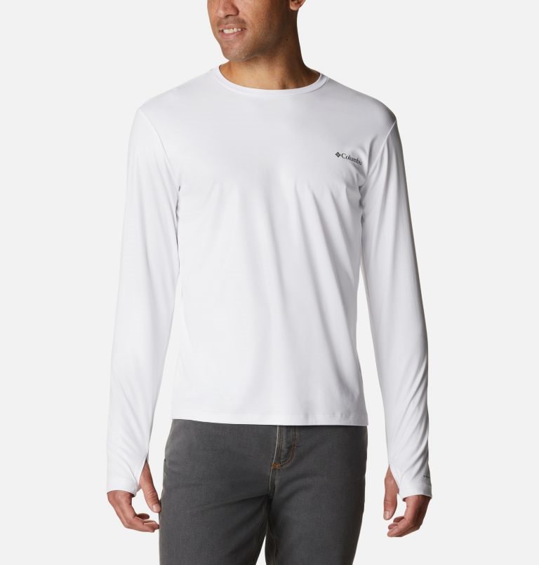 Columbia Sun Deflector Summerdry Long Sleeve Gensere Herre Hvite | 01876U