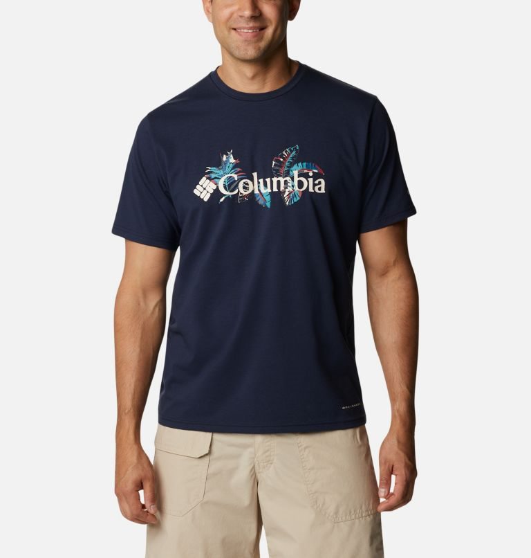 Columbia Sun Trek Kort Sleeve Graphic T-skjorte Herre Marineblå | 60341I