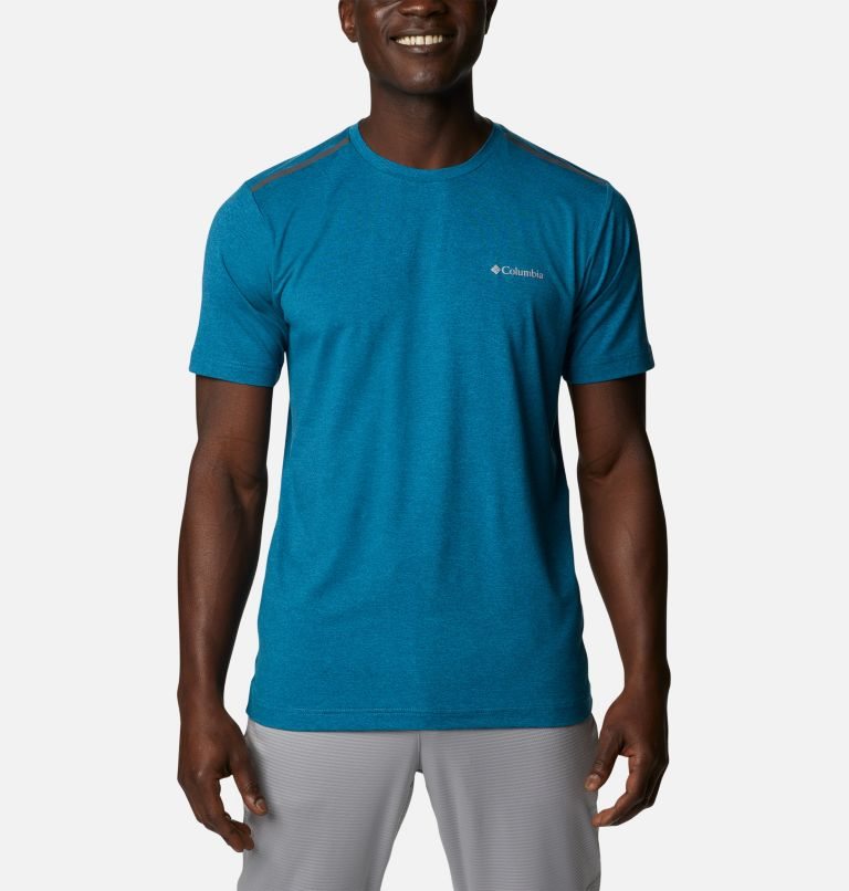 Columbia Tech Trail Crew Neck T-skjorte Herre Blå | 62790C