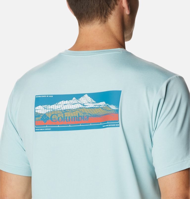 Columbia Tech Trail Graphic T-skjorte Herre Turkis | 73564N