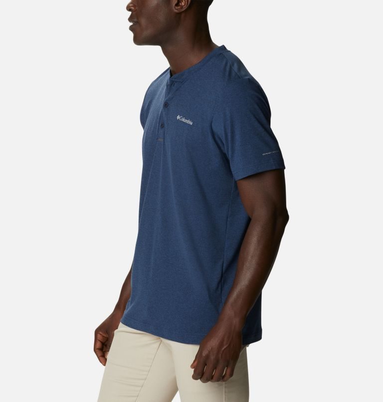 Columbia Tech Trail Kort Sleeve Henley T-skjorte Herre Marineblå | 12468W