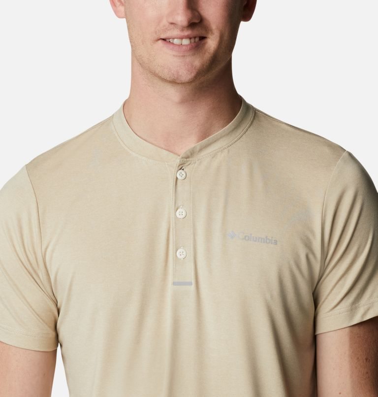 Columbia Tech Trail Kort Sleeve Henley T-skjorte Herre Beige | 17865W