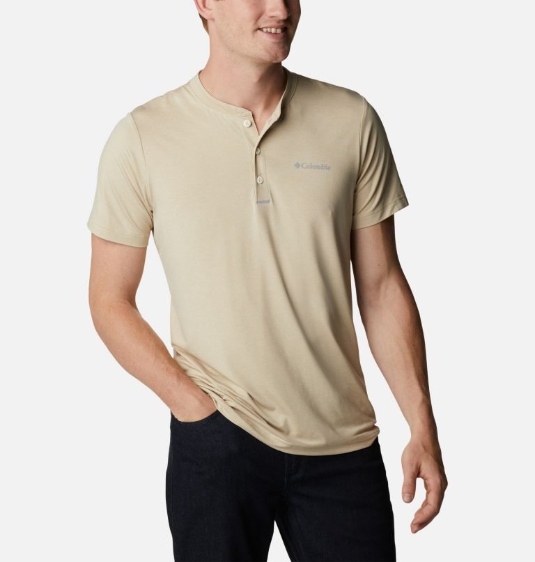 Columbia Tech Trail Kort Sleeve Henley T-skjorte Herre Beige | 17865W