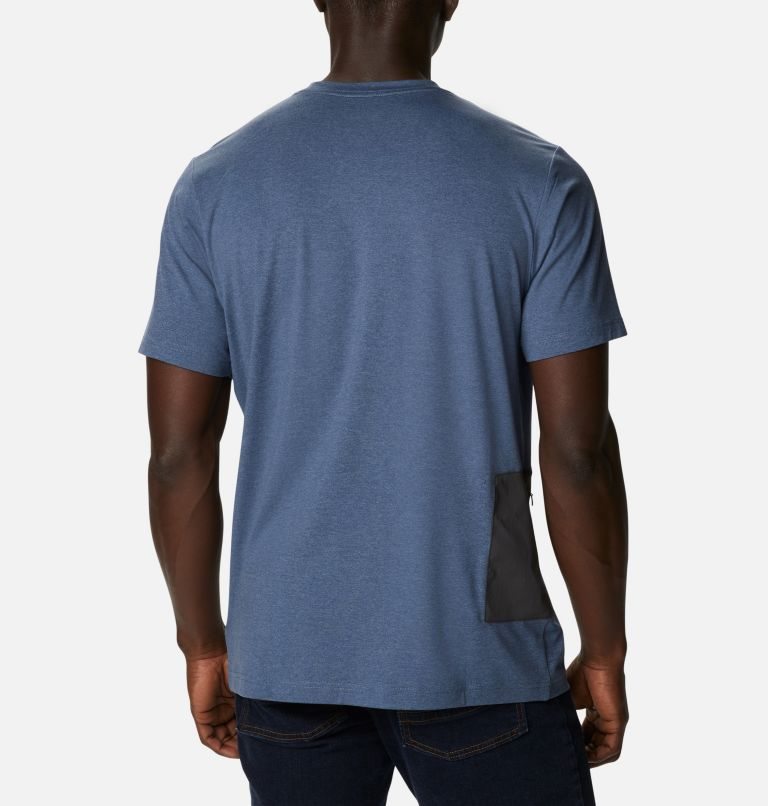 Columbia Tech Trail Novelty Pocket T-skjorte Herre Marineblå | 06934Q