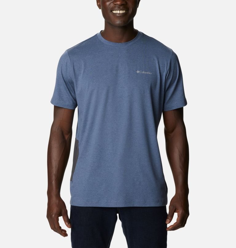 Columbia Tech Trail Novelty Pocket T-skjorte Herre Marineblå | 06934Q