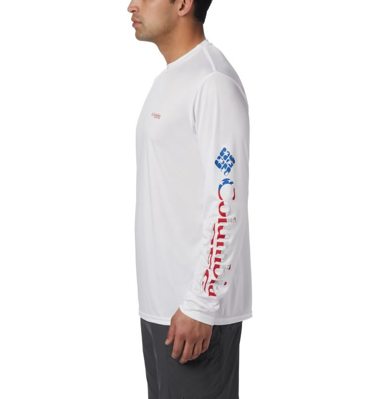 Columbia Terminal Tackle PFG Logo Print Long Sleeve Gensere Herre Hvite | 14069C