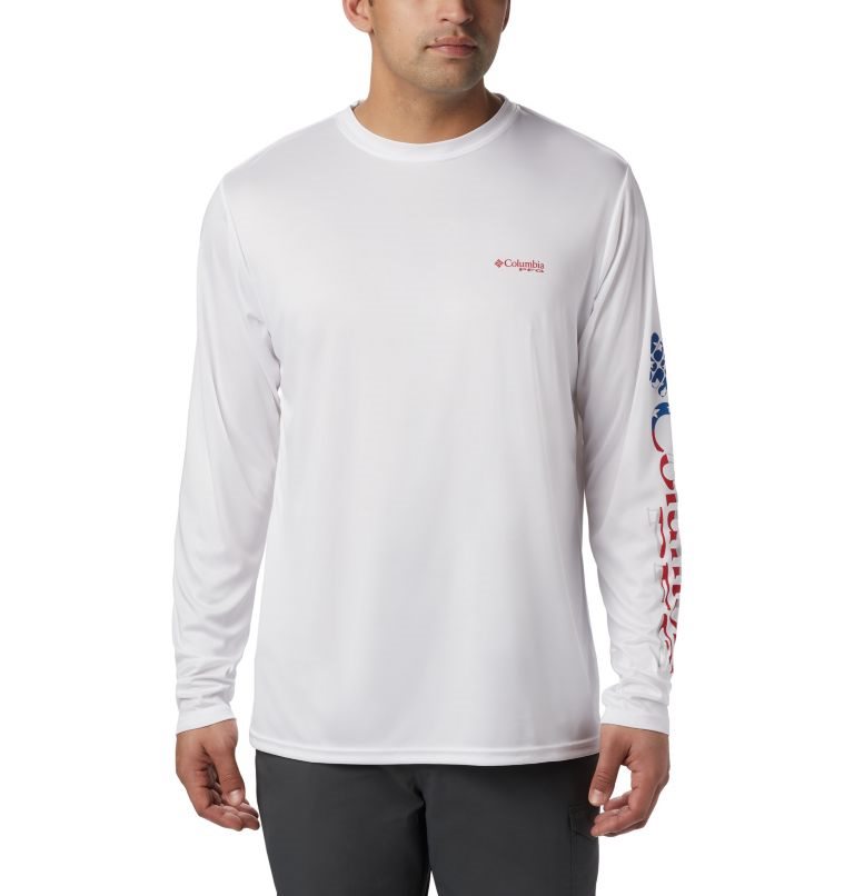 Columbia Terminal Tackle PFG Logo Print Long Sleeve Gensere Herre Hvite | 14069C