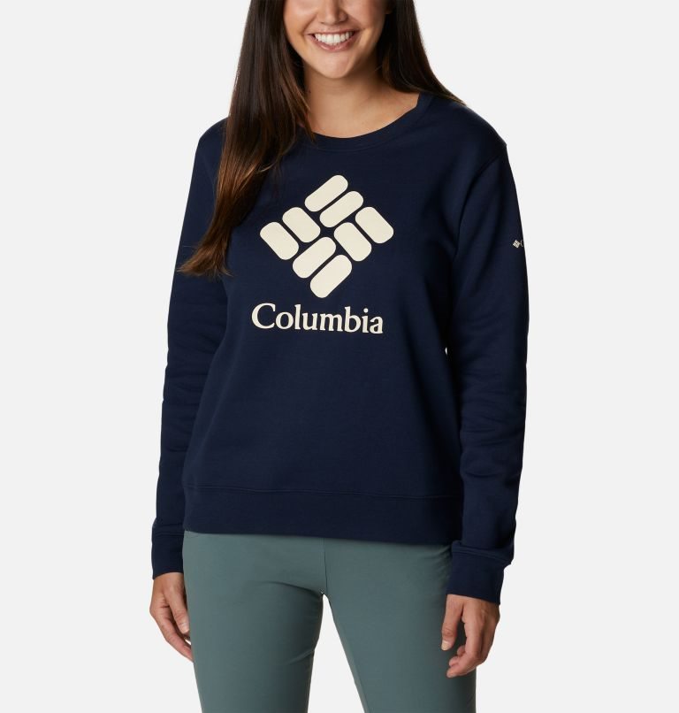 Columbia Trek Graphic Crew Gensere Dame Marineblå | 15427W