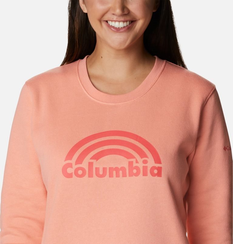 Columbia Trek Graphic Crew Gensere Dame Korall | 98147N