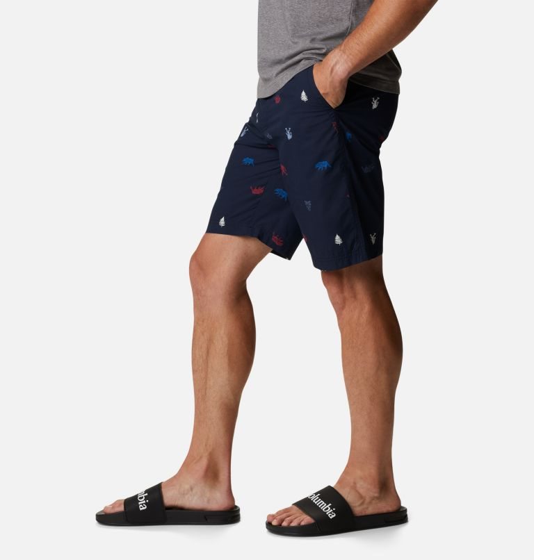 Columbia Washed Out Printed Shorts Herre Marineblå | 86904J