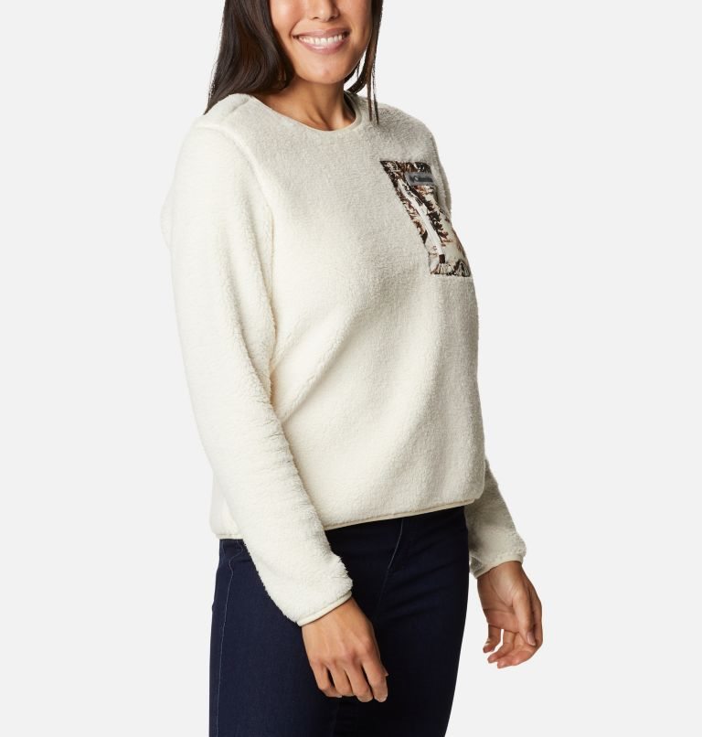 Columbia West Bend Fleece Crew Gensere Dame Pisket Krem | 43958W