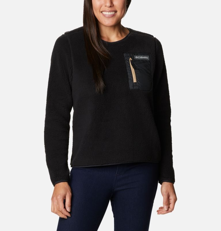 Columbia West Bend Fleece Crew Gensere Dame Svarte | 67894W